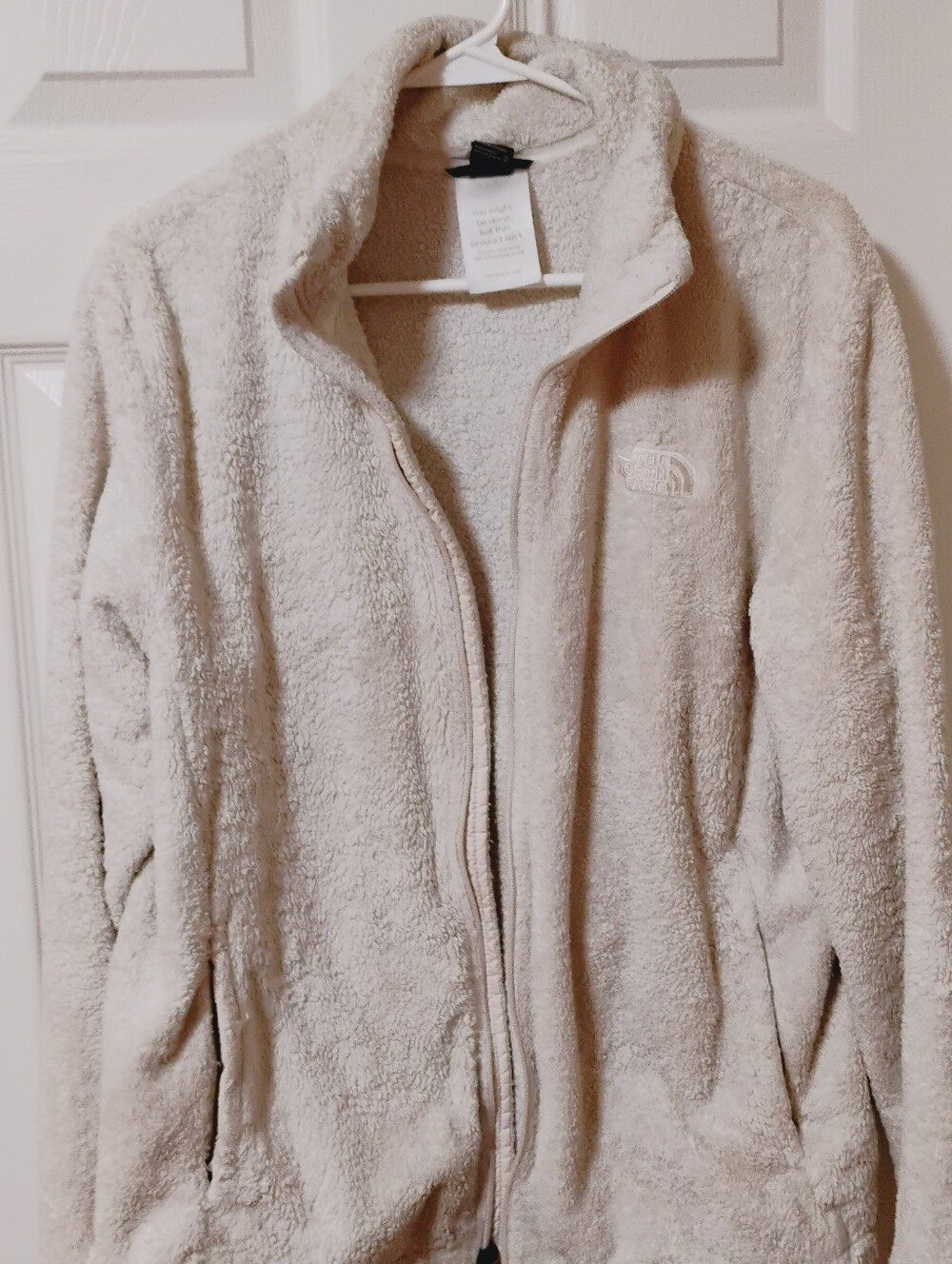 The North Face, Cream Colored, Sherpa Zip Up  Jacket